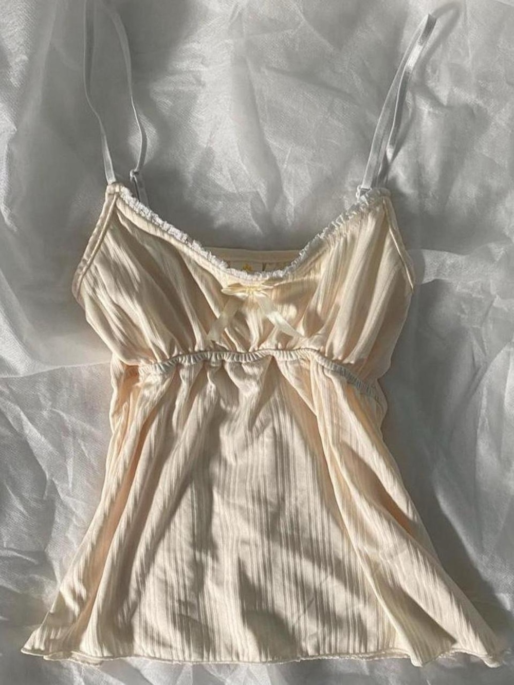 Women's Cream Cami Top with Lace Trim